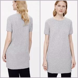 Cos Textured Short Sleeve Sweater Dress Gray size Small